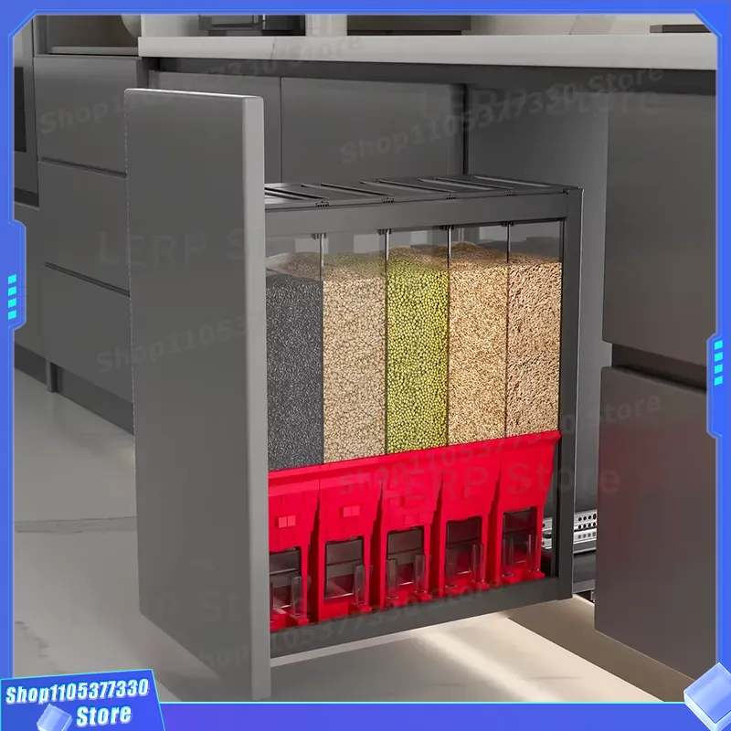 Food Storage Without Pantry - 多機能キッチン収納容器 引き出し式バスケット 米びつ収納 ホームパントリー用 食品穀物ホルダー