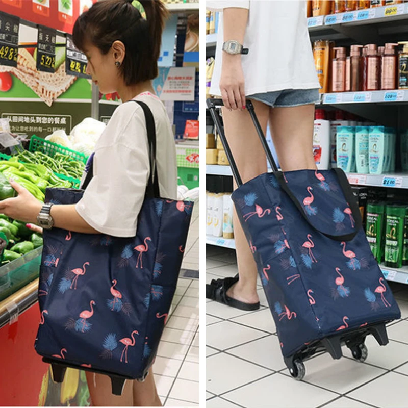 Food Storage On Wheels - 女性用折りたたみ式ショッピングバッグ,大きな買い物かご,ショッピングバッグ,オーガナイザー,ポータブル,野菜の車輪付き