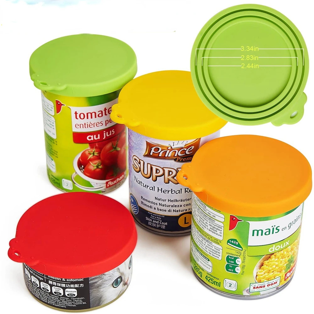 Food Storage Hot Box - 3 で 1 再利用可能な食品保存新鮮な錫カバー缶キャップペット缶ボックスカバーシリコン缶蓋ホットキッチン供給防カビホット