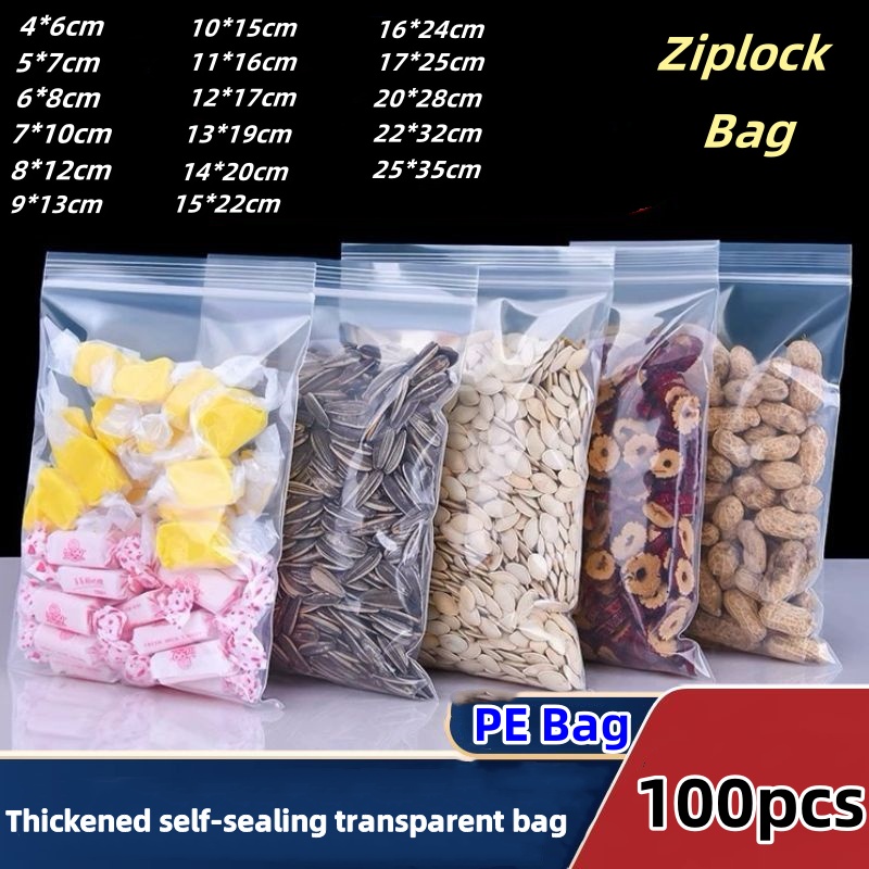 Lock And Lock Food Storage - 透明バッグ ジップロック食品保存袋 プラスチックジップバッグ 小型ジップロックプラスチックバッグ 再閉鎖可能な透明バッグ 真空保存袋