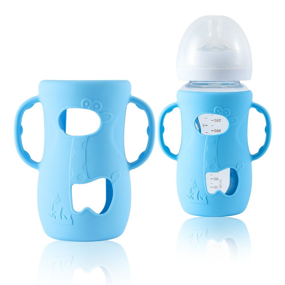 Food Storage For Baby - 授乳用哺乳瓶カバー ハンドル付き 保温哺乳瓶ホルダー 耐久性のある破損防止シリコンスリーブ 授乳用