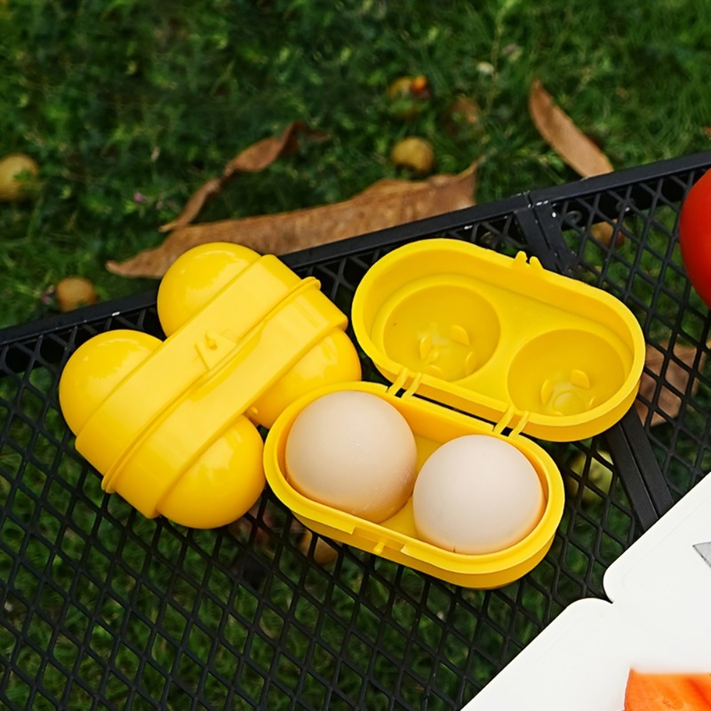 Food Storage Yellow - 黄色の卵収納ボックス、家庭用冷蔵庫の卵トレイ、旅行用朝食、茶卵カートン、ポータブルキャンプ用卵保護トレイ