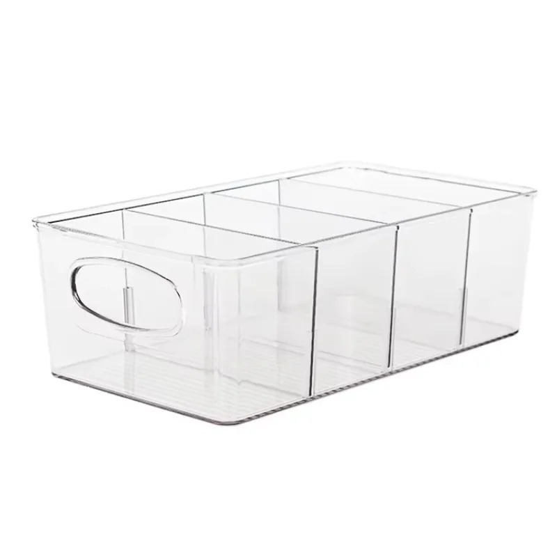 Food Storage No Pantry - 取り外し可能な仕切り付きプラスチック製パントリー収納ビン、キッチン整理用冷蔵庫オーガナイザー、食品収納ビン（オーガナイザー付き）