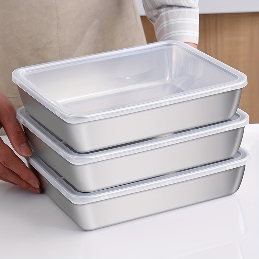 Food Storage No Pantry - 1-3個入り ステンレス製食品保存容器 密閉型 BPAフリー キッチンオーガナイザー 冷蔵庫・パントリー用