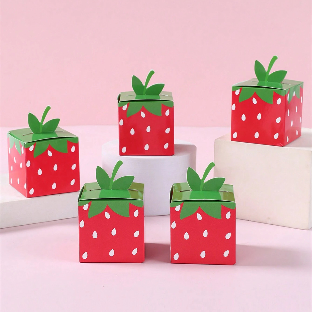 Food Storage For Baby - 10 個甘いフルーツイチゴテーマ紙クッキーキャンディボックスギフト包装ボックス子供の誕生日ベビーシャワーウェディングパーティーの装飾