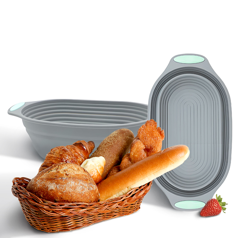Food Storage With Dividers - 1PC シリコン製折りたたみ式バンネットパン発酵バスケット - サワードウパン焼きボウル食品グレードキッチンアクセサリー