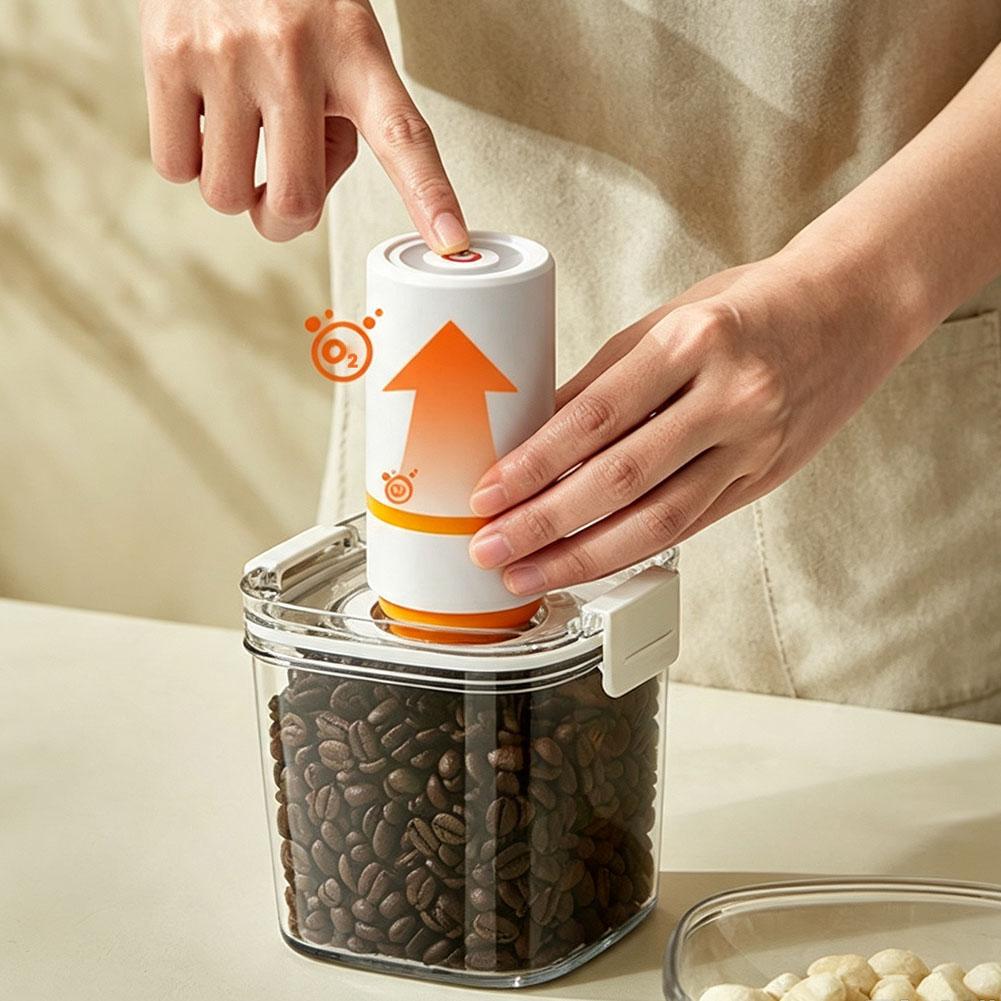 Food Storage Glass Containers - 電動真空食品保存容器 ワンタッチ自動密閉ジャー コーヒー豆、茶葉、穀物、ナッツ、乾燥食品用