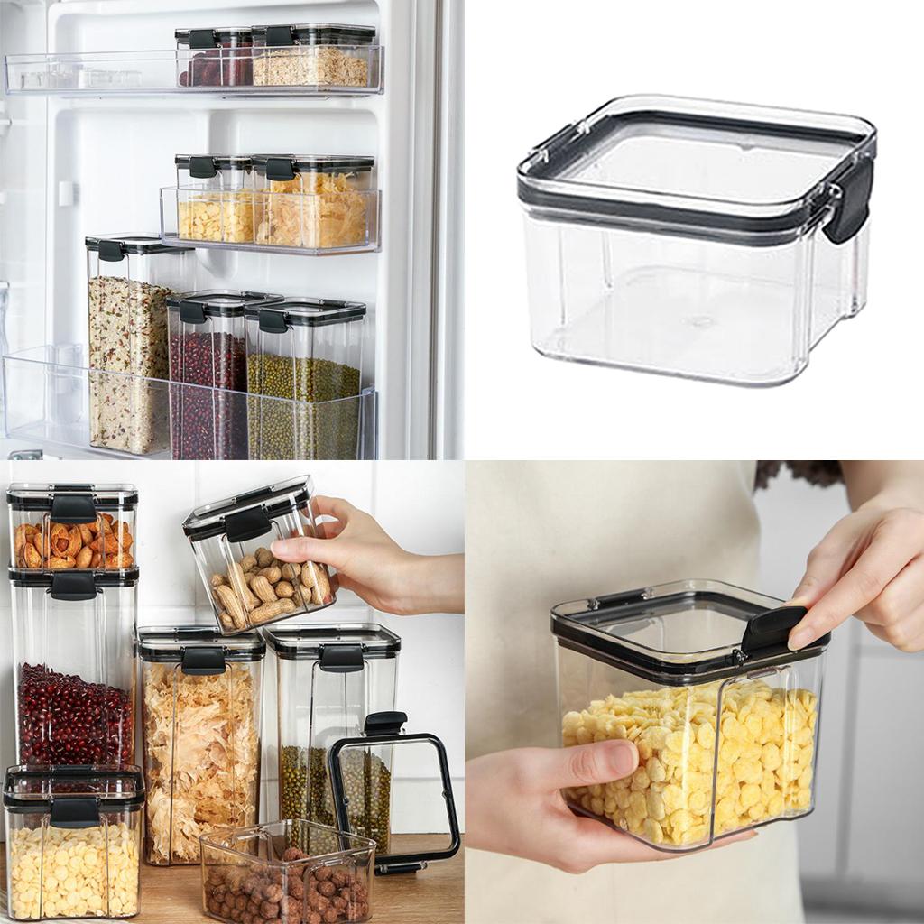 Stackable Pantry Bin - 透明な冷蔵庫用保存容器（蓋付き）、BPAフリー、積み重ね可能なオーガナイザービン（キッチン、パントリー、冷凍庫用）