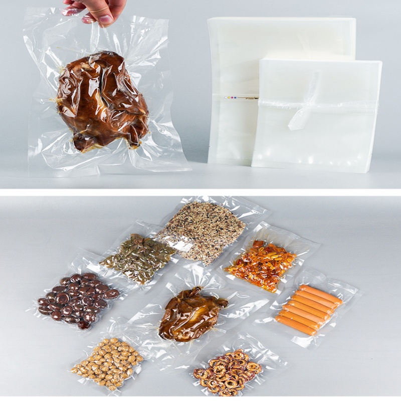 Food Storage Bags Zip Lock Pouch - 200個入り 高透明 オープンタイプ フラット真空プラスチックバッグ DIY 食品