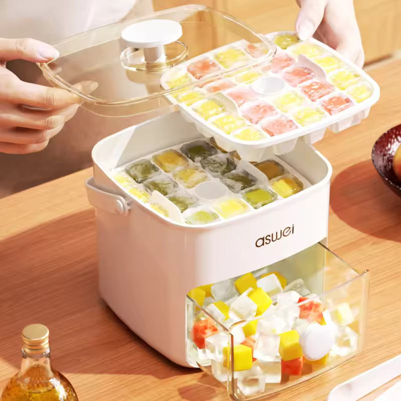 Food Storage Hot Box - ホットセール 食品グレード 家庭用冷蔵庫用 プレス式製氷皿 貯氷ボックス 製氷トレイボックス