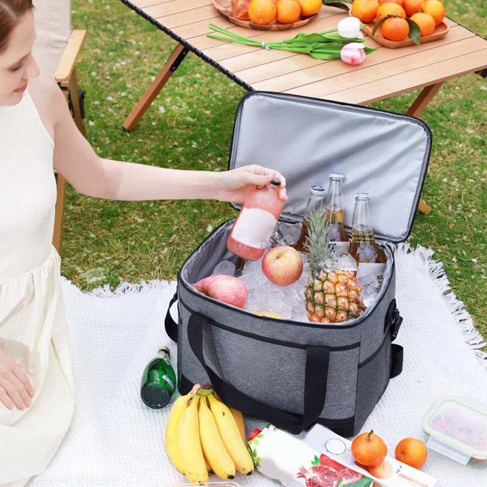 Food Storage In Cooler - 30L断熱クーラーバッグ オックスフォード生地 保温食品収納バッグ ポータブルショルダーカールトバッグ キャンプ ピクニック