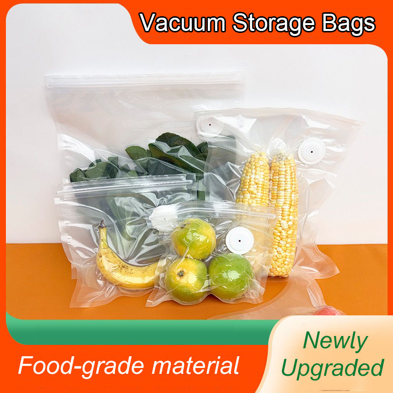 Food Storage Vacuum Bags - 新しい再利用可能な真空保存袋 キッチン野菜果物包装袋 食品シーラーバッグ 鮮度保持シーリングポーチ
