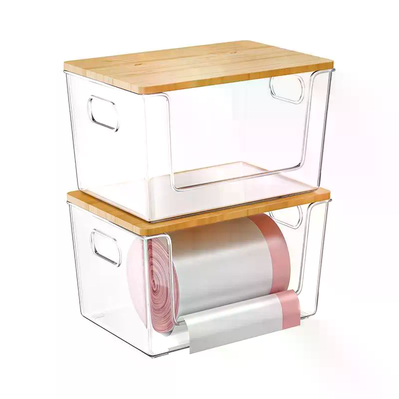 木製蓋付きスタッカブルパントリーオーガナイザー、キッチン収納 - Stackable Pantry Bin のレビューと価格