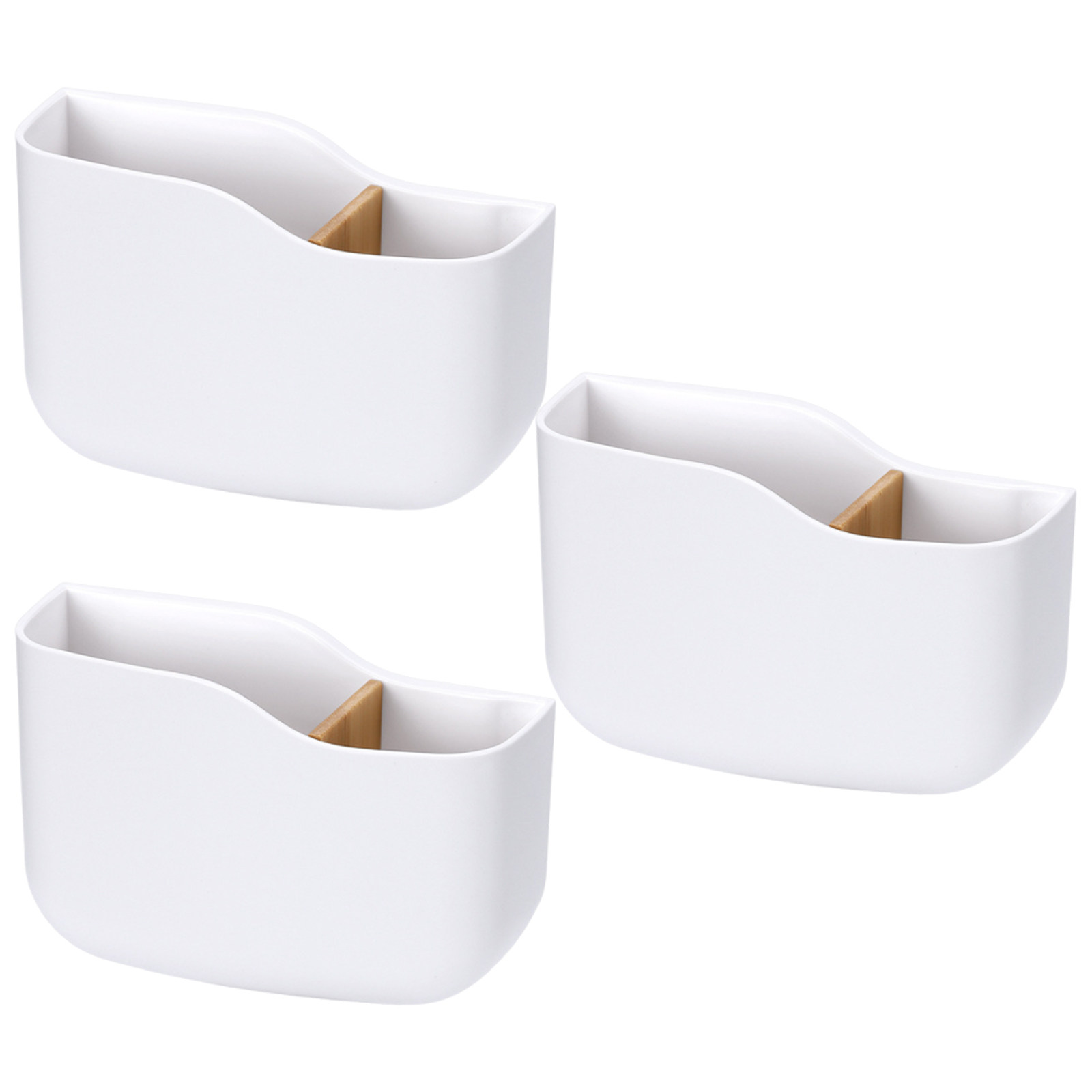 3個入りリモコンホルダー 壁掛けオーガナイザー 竹製仕切り  - Food Storage With Dividers のレビューと価格
