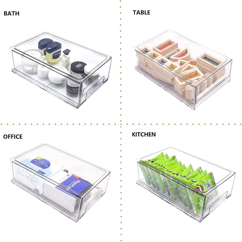 クリアリッジプルアウトスタッカブル冷蔵庫オーガナイザービン、 - Food Storage Without Pantry のレビューと価格