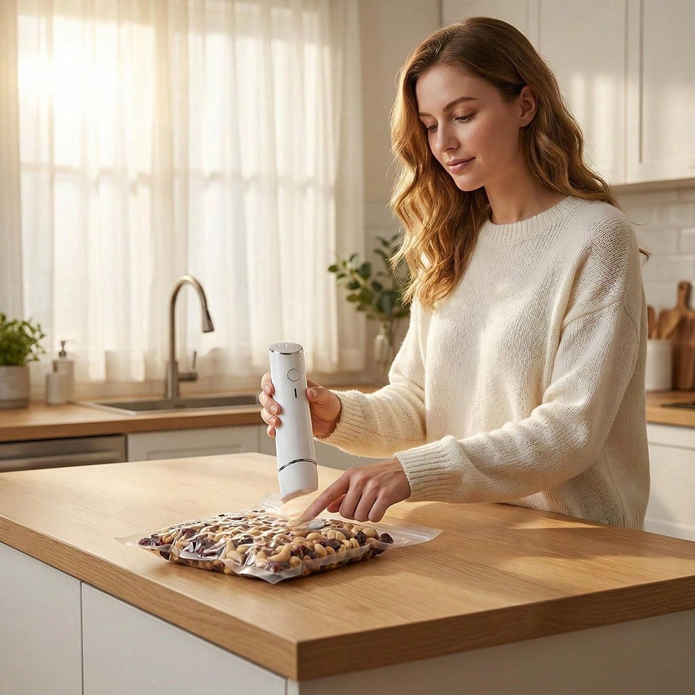 30 個の再利用可能な真空バッグ + 1 つのコンパクト真空 - Food Storage Vacuum Bags のレビューと価格