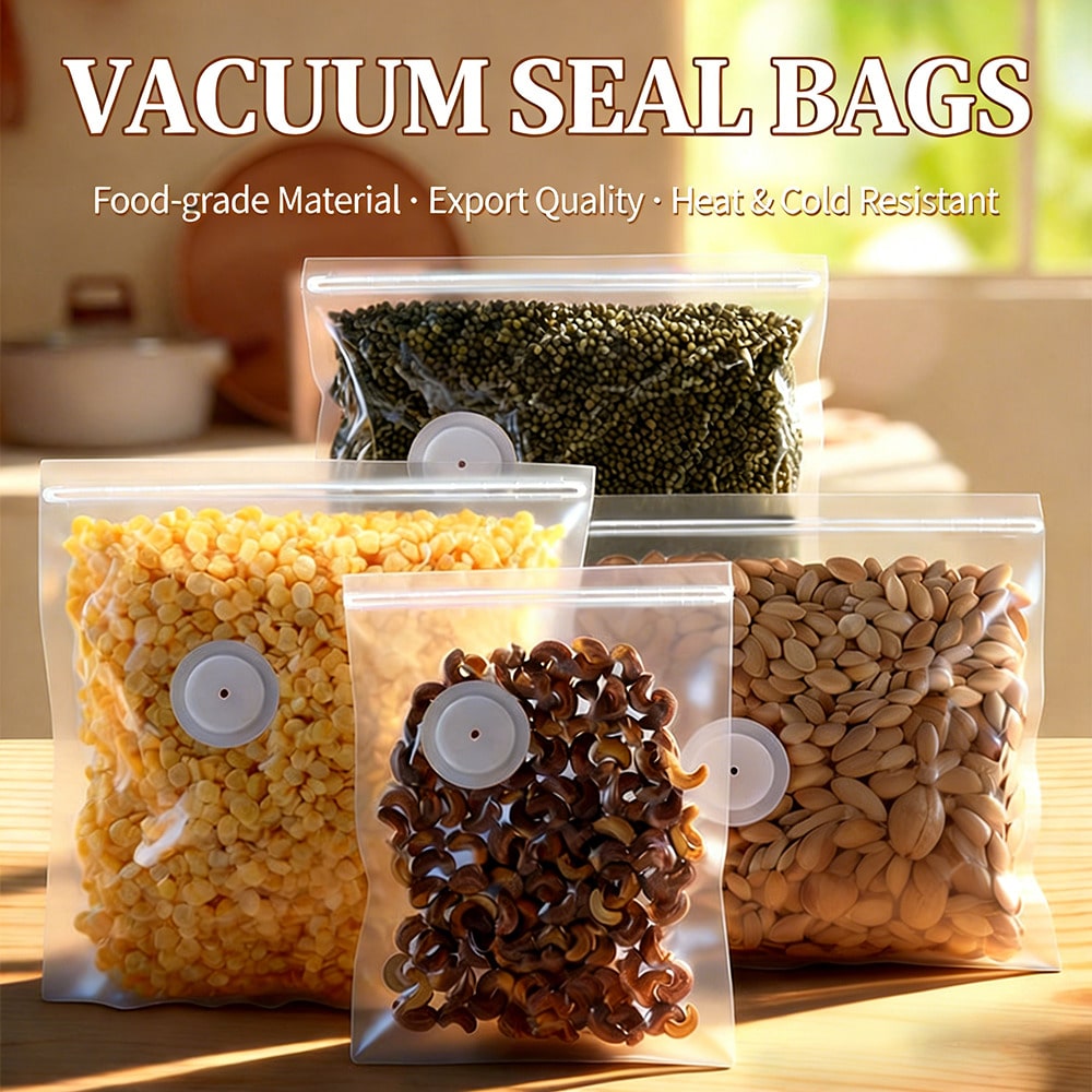 30 個の再利用可能な真空バッグ + 1 つのコンパクト真空 - Food Storage Vacuum Bags のレビューと価格