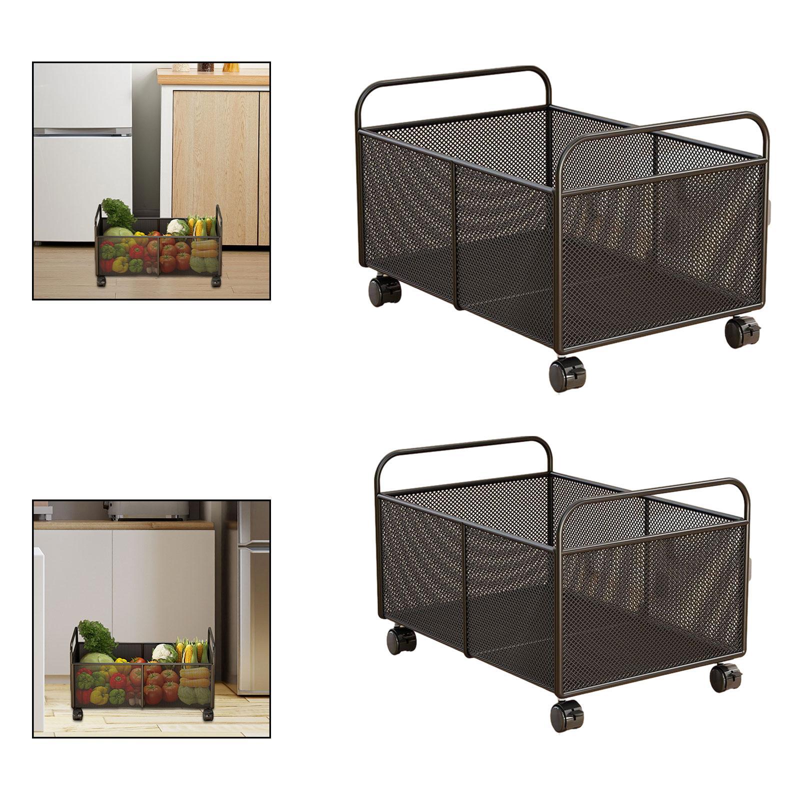 素朴な鉄製メッシュ収納バスケットオーガナイザーカート（車輪付 - Food Storage On Wheels のレビューと価格