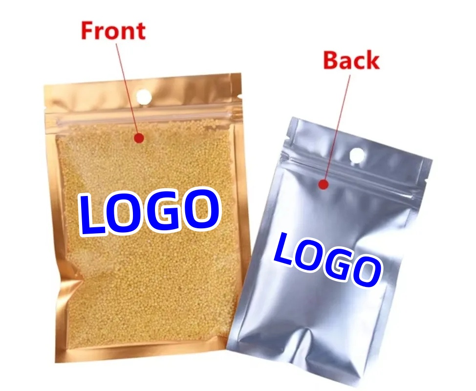 片面クリアゴールド箔ジップロックバッグ 100 個 - コー - Food Storage Bags Zip Lock Pouch のレビューと価格