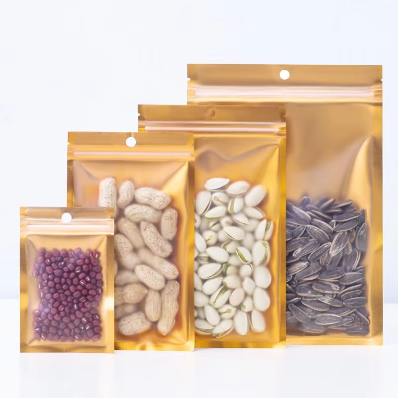 片面クリアゴールド箔ジップロックバッグ 100 個 - コー - Food Storage Bags Zip Lock Pouch のレビューと価格