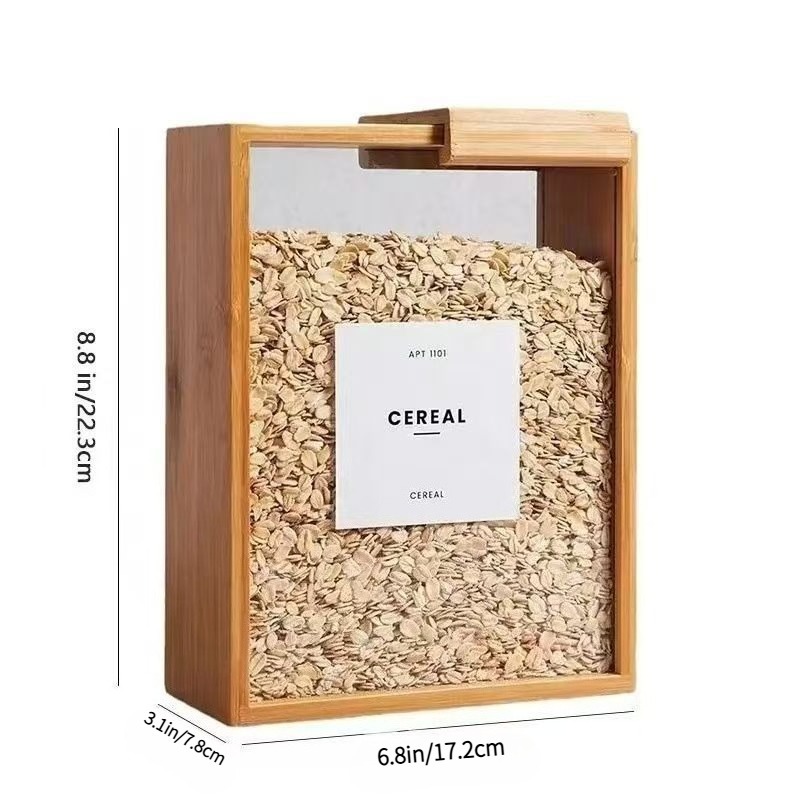 3個セット 竹製保存容器 気密スライド蓋＆窓付き - 大容量 - Stackable Pantry Bin のレビューと価格