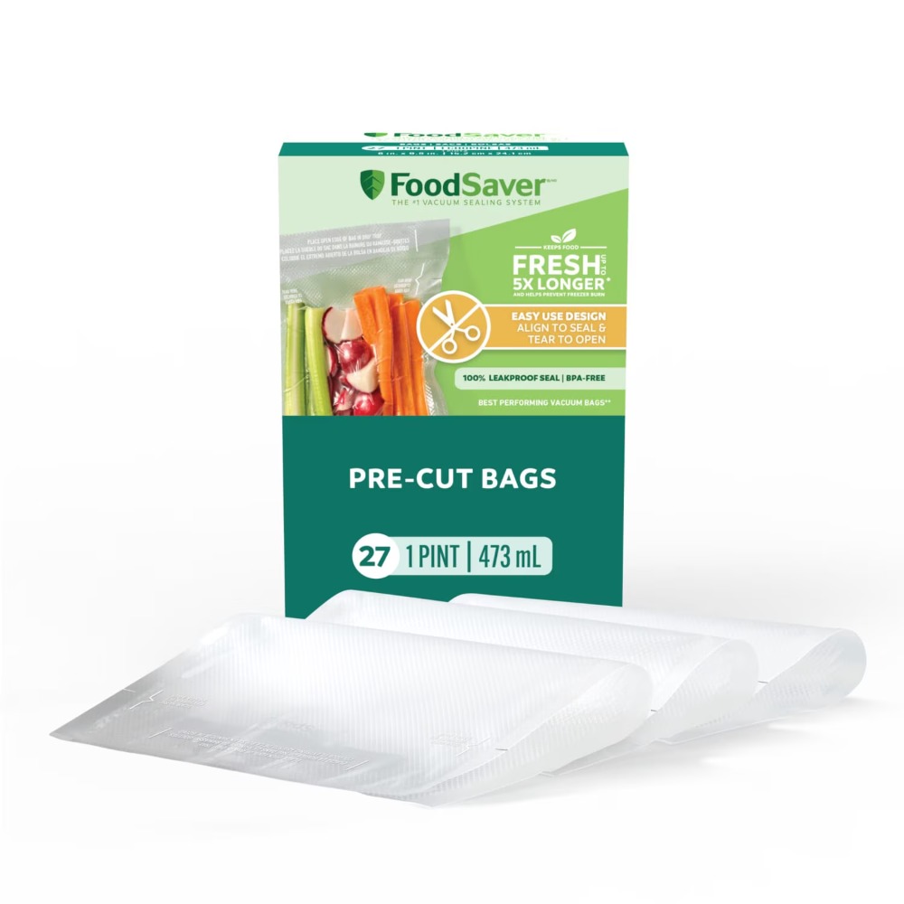 FoodSaver ピント真空保存袋、27枚入りプレカットB - Food Storage Vacuum Bags のレビューと価格
