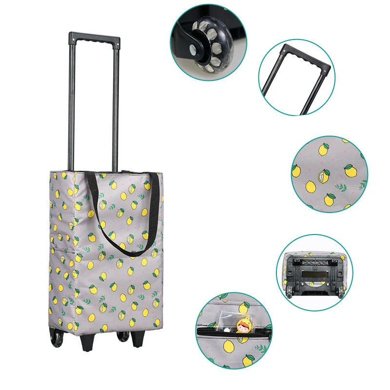 女性用折りたたみ式ショッピングバッグ,大きな買い物かご,ショ - Food Storage On Wheels のレビューと価格