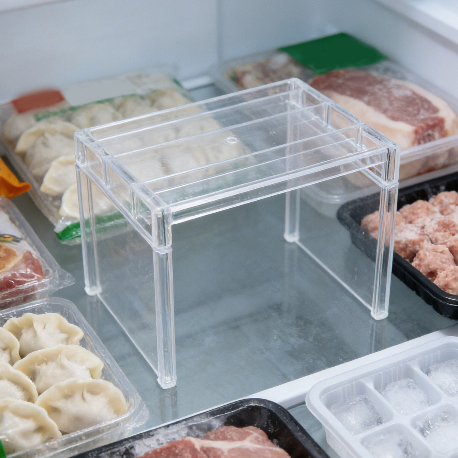 2個入り冷蔵庫オーガナイザーシェルフ、透明収納ラック、冷凍庫 - Food Storage With Dividers のレビューと価格