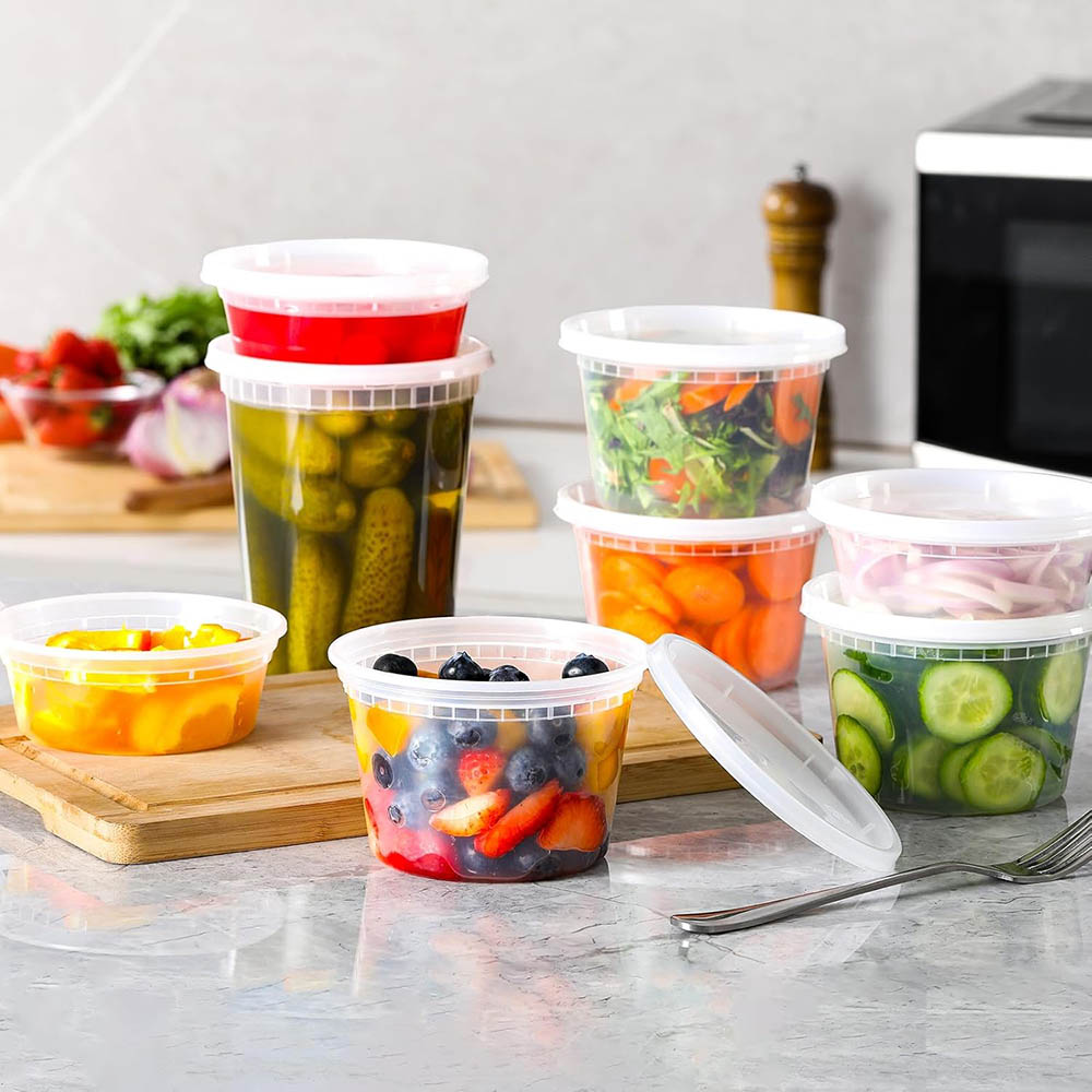 プラスチック製デリ食品容器 蓋付き、8オンス 16オンス 3 - Food Storage Variety Pack のレビューと価格