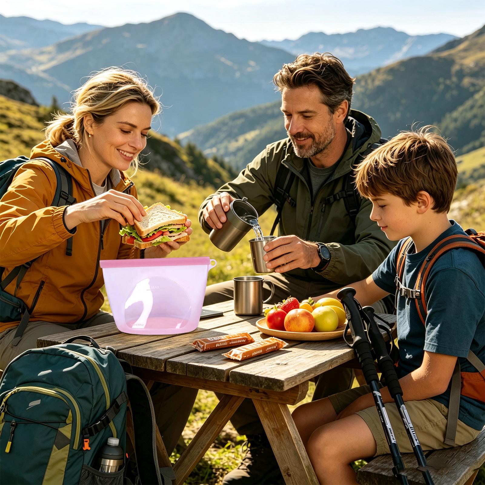 シリコンジップロックバッグ 1000ml オーブン対応ポーチ - Food Storage Bags Zip Lock Pouch のレビューと価格