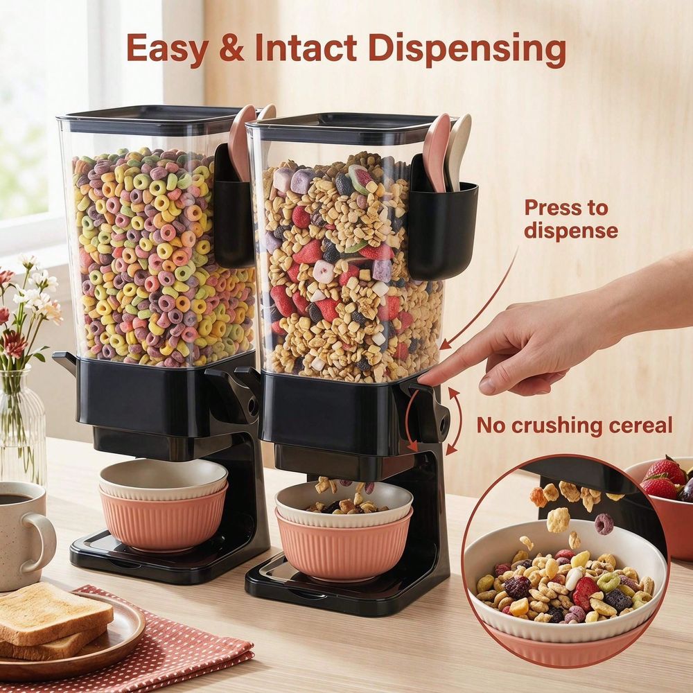 蓋付き穀物ディスペンサー、カウンタートップ用、10リットル大 - Food Storage No Pantry のレビューと価格