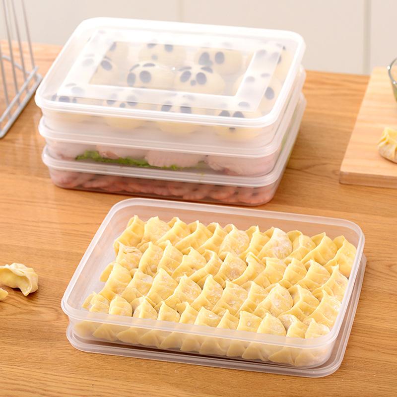 透明なキッチン収納ボックス 冷蔵庫オーガナイザー 食品グレー - Food Storage With Dividers のレビューと価格