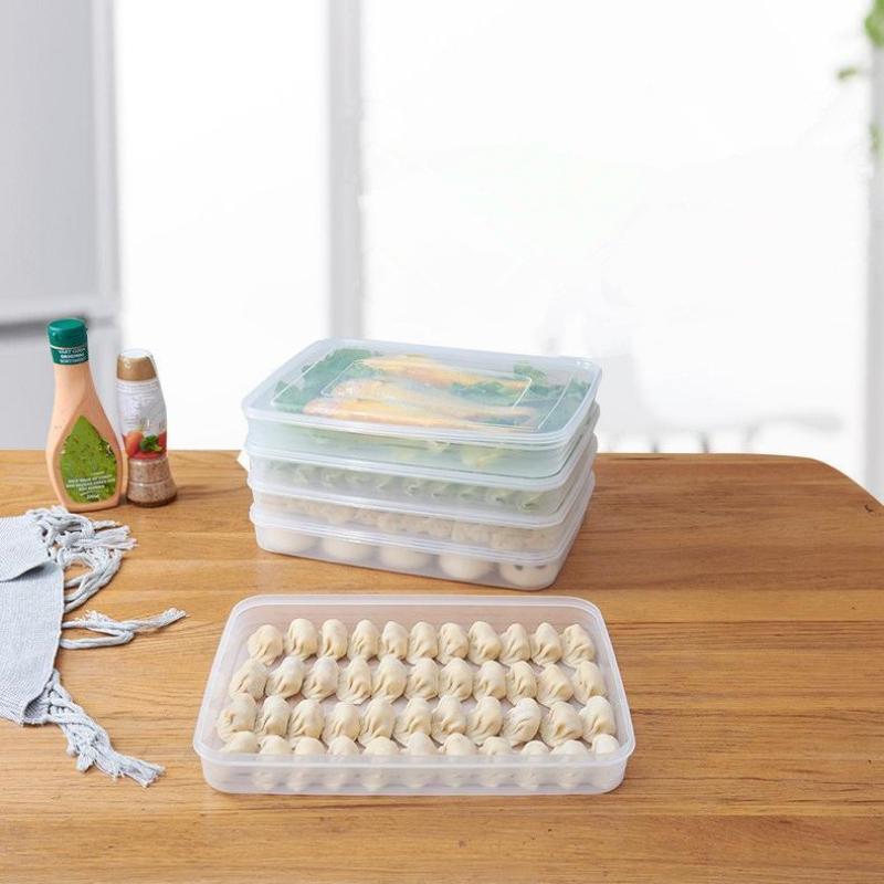 透明なキッチン収納ボックス 冷蔵庫オーガナイザー 食品グレー - Food Storage With Dividers のレビューと価格