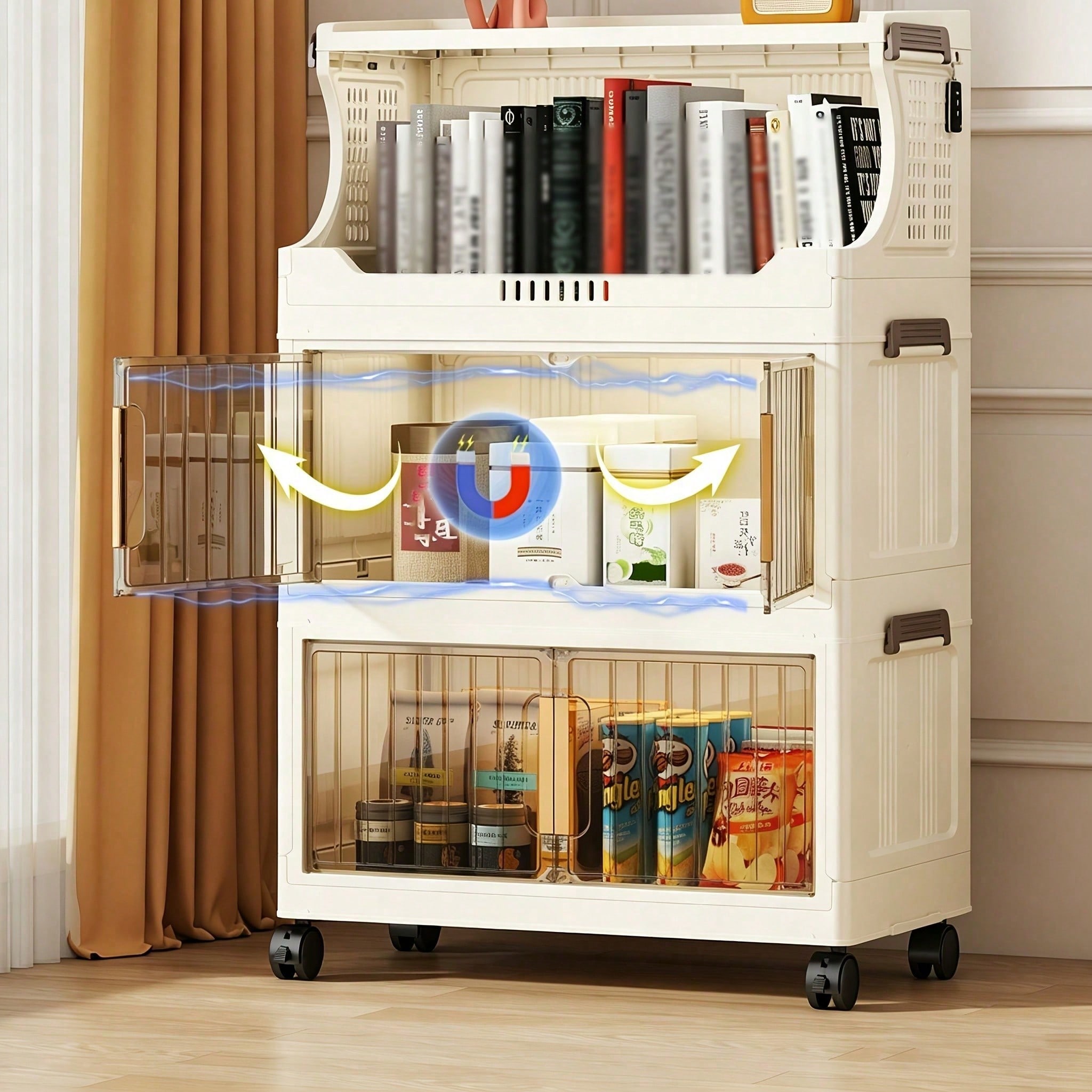 幅20.8インチの折りたたみ式収納ボックス、省スペースで積み - Stackable Pantry Bin のレビューと価格