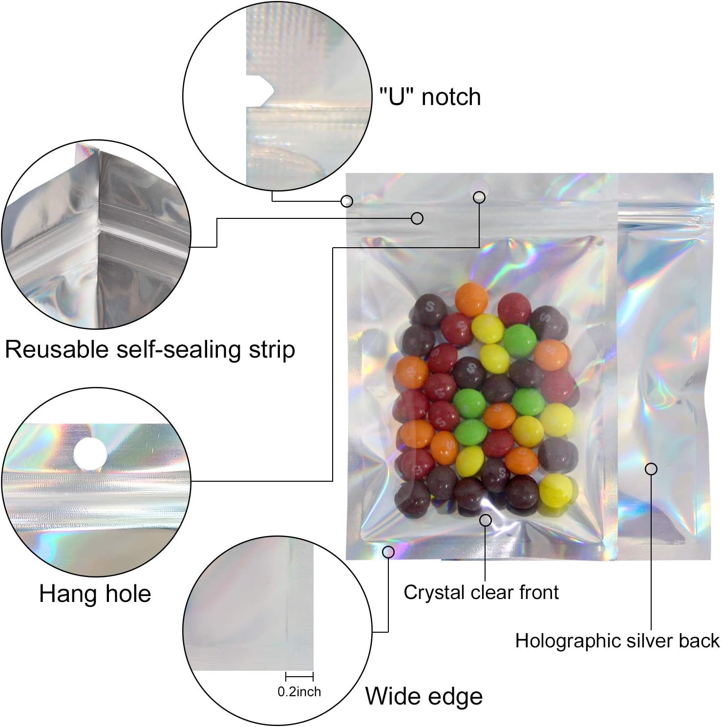 プラスチック製レーザーシーリングバッグ、キャンディー、フード - Food Storage Bags Zip Lock Pouch のレビューと価格