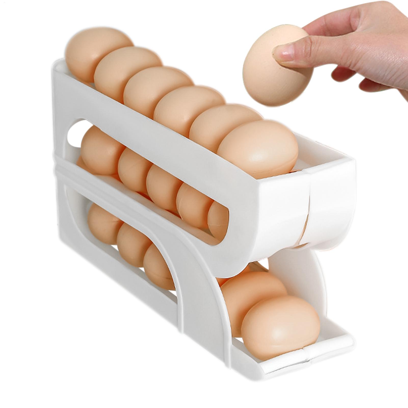 冷蔵庫用卵容器 3段式 自動回転卵容器ラック 食品ホルダー  - Food Storage Yellow のレビューと価格