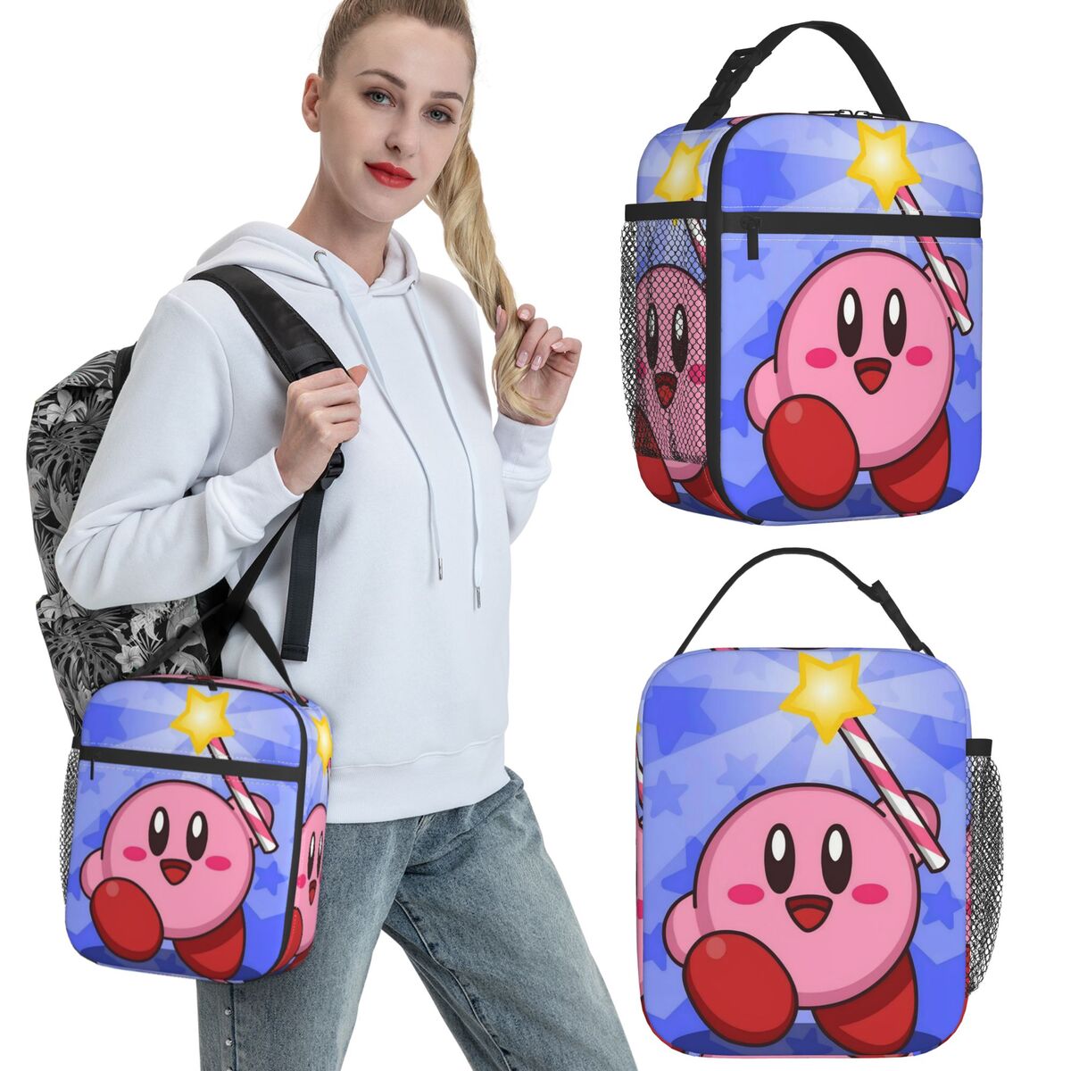 ピンクカービィ面白いゲーム製品断熱ランチバッグ旅行用食品保存 - Food Storage In Cooler のレビューと価格