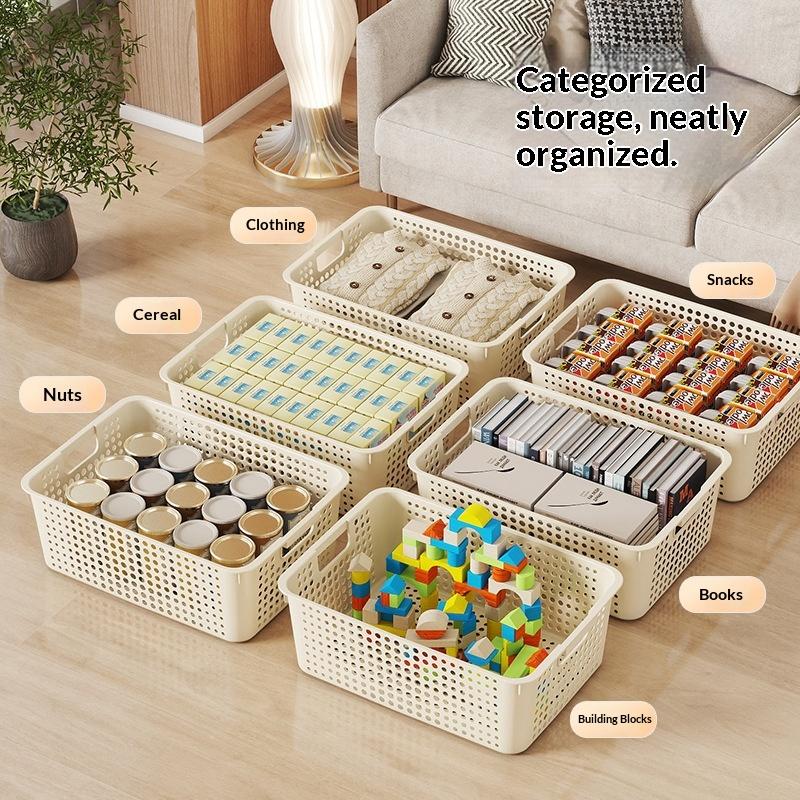 積み重ね可能な通気性のあるプラスチック製収納バスケット、ハン - Stackable Pantry Bin のレビューと価格