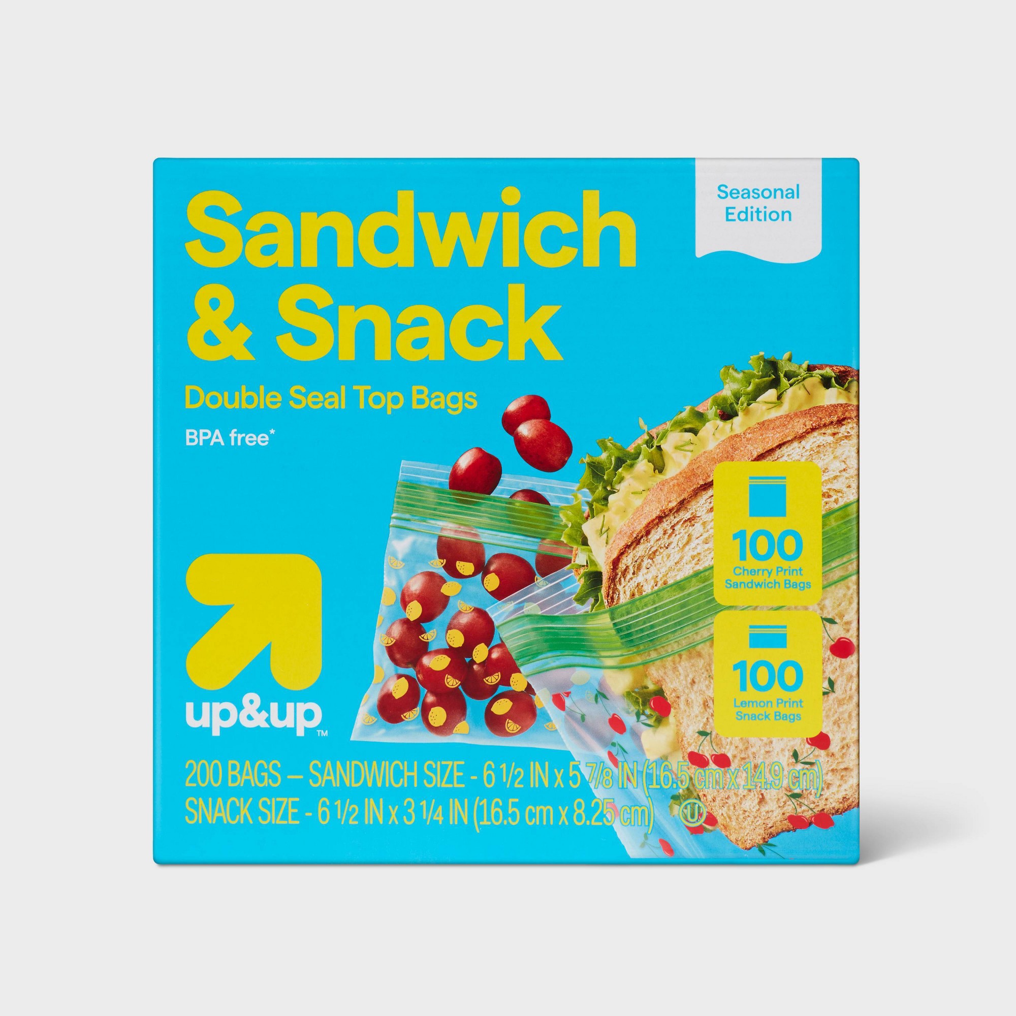 200枚入り食品保存袋バラエティパック、チェリーとレモン柄、 - Food Storage Variety Pack のレビューと価格