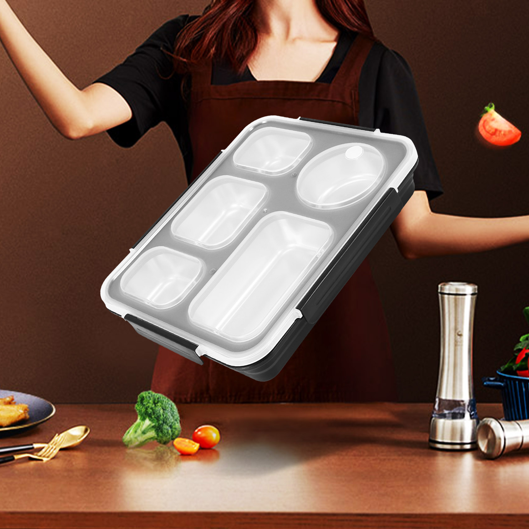ホットランチ弁当箱断熱ステンレス鋼正方形食品保存容器漏れ防止 - Food Storage Hot Box のレビューと価格
