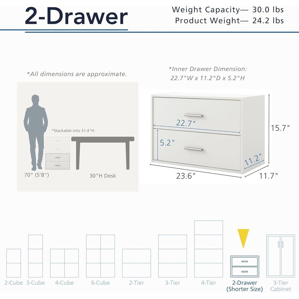 インサイド+アウト Apexa 2段木製スタッカブル収納棚、 - Food Storage Without Pantry のレビューと価格