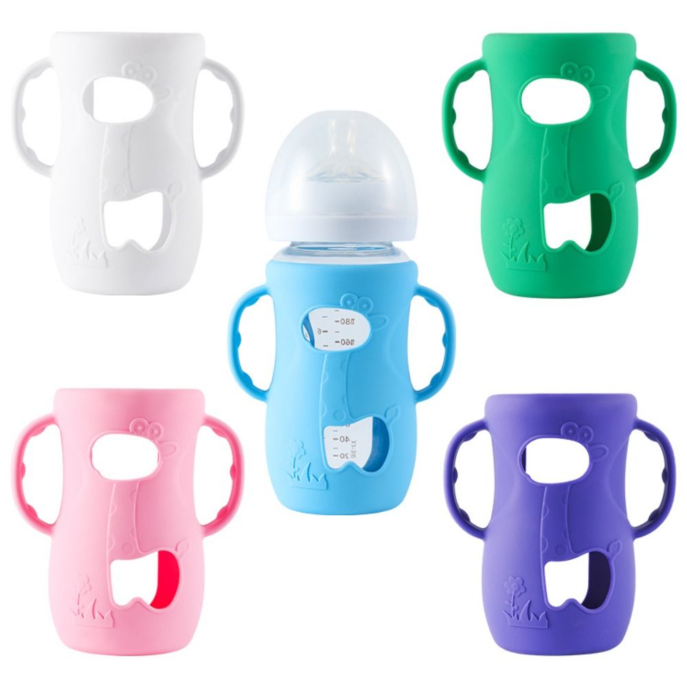 ユニバーサル哺乳瓶カバー ハンドル付き破損防止哺乳瓶ホルダー - Food Storage For Baby のレビューと価格