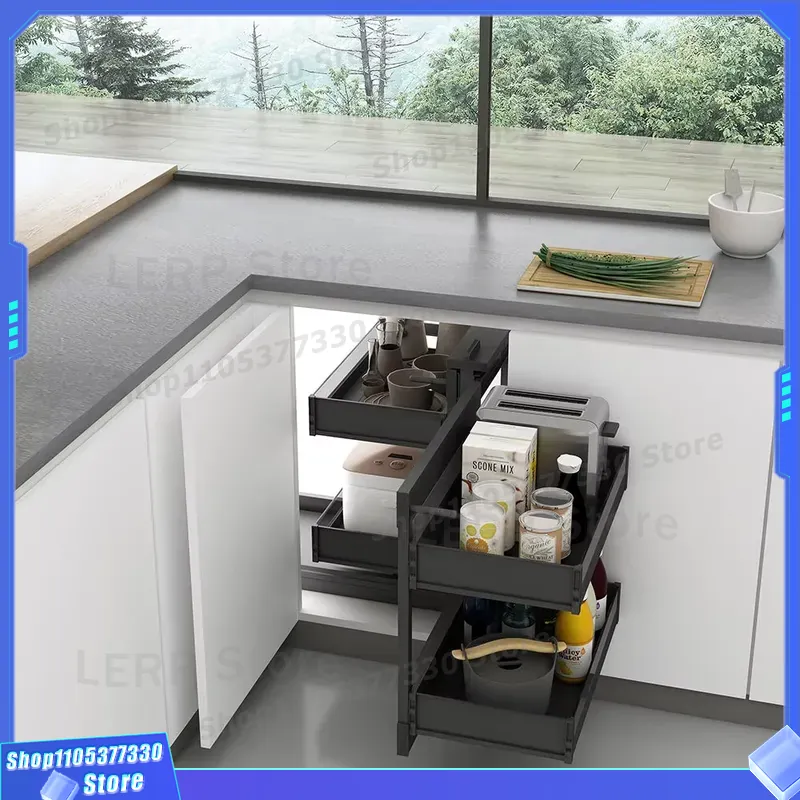 ダブルプルアウトキッチンキャビネット引き出しバスケット食品収 - Food Storage Without Pantry のレビューと価格