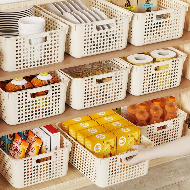 新発売 通気性のあるプラスチック製収納バスケット ハンドル付 - Stackable Pantry Bin のレビューと価格