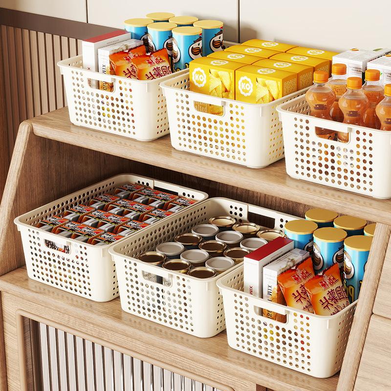 新発売 通気性のあるプラスチック製収納バスケット ハンドル付 - Stackable Pantry Bin のレビューと価格