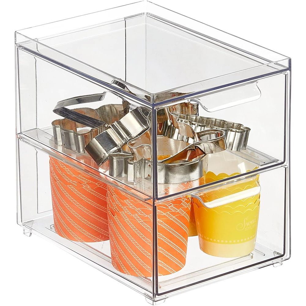 積み重ね可能な収納コンテナボックス（引き出し2段付き）- キ - Stackable Pantry Bin のレビューと価格