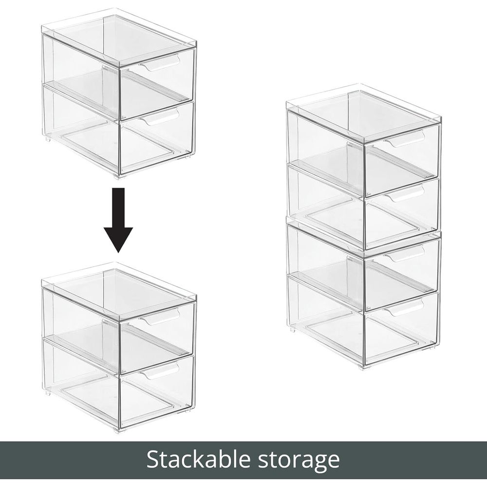 積み重ね可能な収納コンテナボックス（引き出し2段付き）- キ - Stackable Pantry Bin のレビューと価格