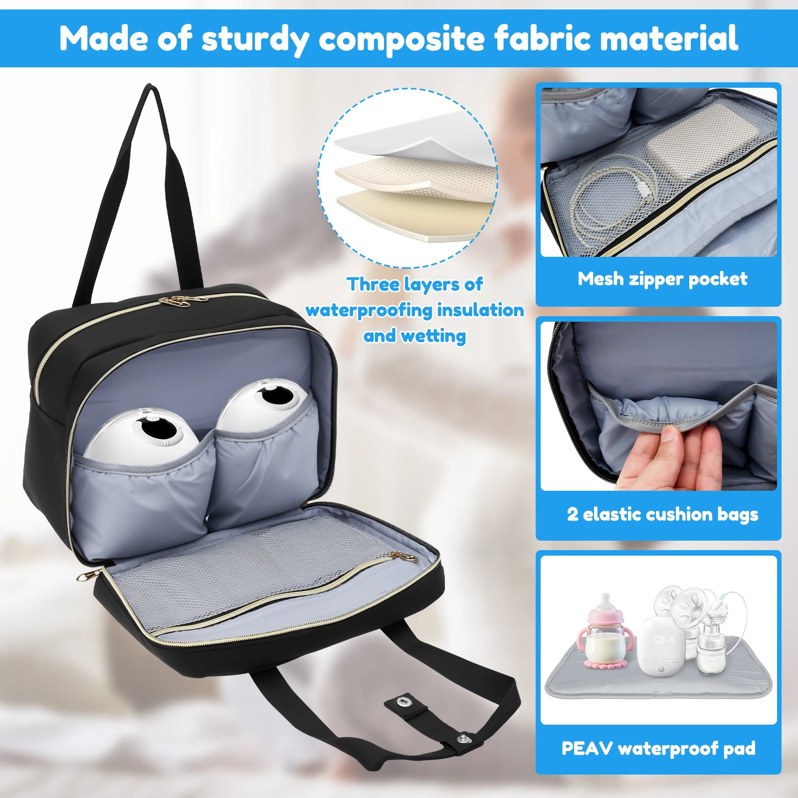 搾乳器収納バッグ、保冷剤と防水マット付き、ポータブル母乳クー - Food Storage For Baby のレビューと価格