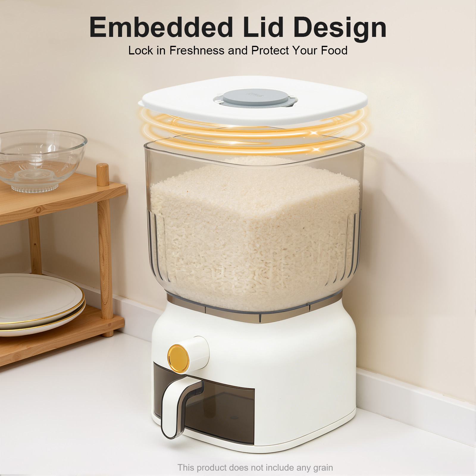 正方形穀物保存容器 食品グレードPP 透明 13.23ポンド - Food Storage Without Pantry のレビューと価格