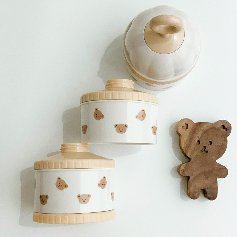 かわいいクマの粉ミルクボックス離乳食アクセサリー新生児 3  - Food Storage 1 Year のレビューと価格